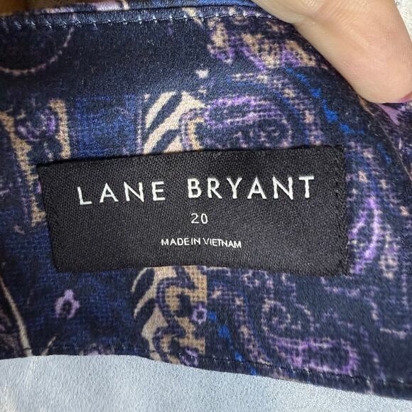 Lane Bryant Women's Plus sz. 26 purple paisley dress, office career church #4235 - Picture 6 of 7